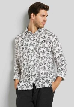 Bugatti Print Modern Fit - Overhemd - Beige